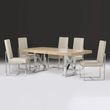 Impero Marble Pedestal Dining Table with Stainless Steel Base - Variation Available
